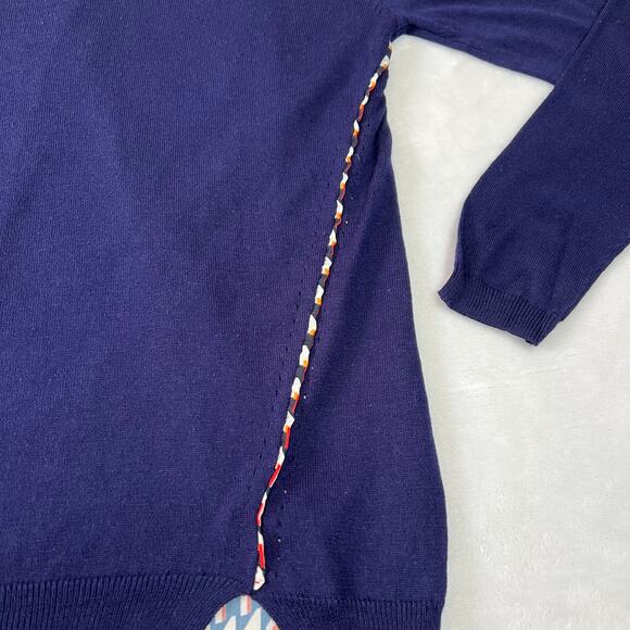 Women's Crewneck Mixed Media Knit Sweater Size Medium Relaxed Fit Colorful - Picture 4 of 9